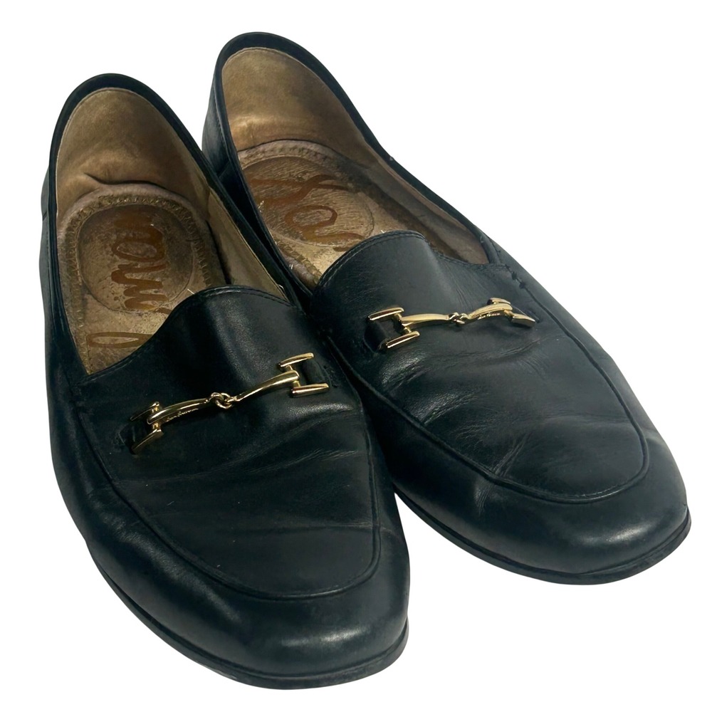 Sam Edelman Loraine Bit Loafers Black Men 10 Leather Gold Hardware Classic
